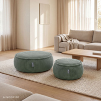 KiddyMoon Kinderpouf aus Schaumstoff mit abnehmbarem Bezug, grün, M