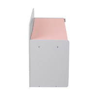 KiddyMoon Sitzbank mit Sitzfläche für Kinder Multifunktional Kindermöbel zum Sitzen Aufbewahrung Spielzeug Kind, Grau/Pink, UNI