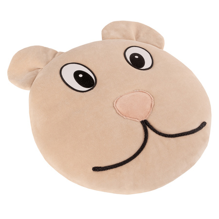 Kiddymoon Kuschelkissen Dekkokissen Velours Samt Tiere Kinderzimmer Kinderzubehör, beige, UNI