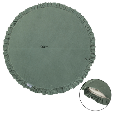 KiddyMoon Spielmatte für Kinder Aus Schaumstoff Montessori Weiche Kindermatte Babymatte Baby Spieldecke Krabbelmatte Schaumstoffmatte Spielzeug Teppich, Hergestellt In EU, Waldgrün