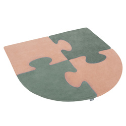 KiddyMoon Puzzles aus Schaumstoff Puzzlespiel Set Spielmatte für Kinder, Wüstenrosa/Waldgrün