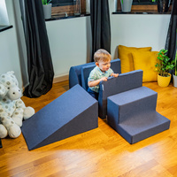 KiddyMoon Spielplatz aus Schaumstoff 4-teiliges Set Zwickel L/Hügel/Tunnel/Stüfchen, dunkelblau, Multi-Größe