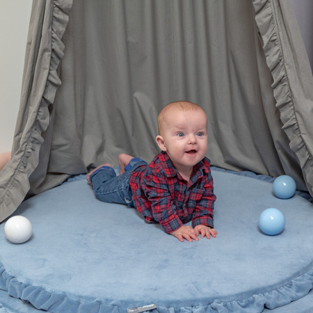 KiddyMoon Spielmatte für Kinder Aus Schaumstoff Montessori Weiche Kindermatte Babymatte Baby Spieldecke Krabbelmatte Schaumstoffmatte Spielzeug Teppich, Hergestellt In EU, eisblau, XL