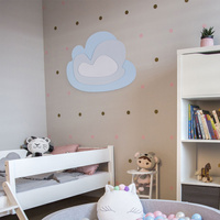 KiddyMoon Wanddekor 3D Wandskulpturen Kinderzimmer Akccessoire Für Kinder Wanddeko, Wolke: Blau/Grau, UNI