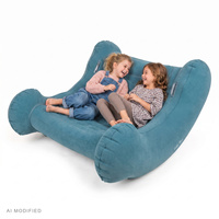 KiddyMoon Sensorischer Stuhl Rocker Für Kinder Sensorische Wippe Mit Pumpe, hellblau, L