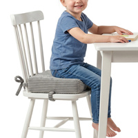 KiddyMoon Sitzerhöhung Stuhl Kind, Sitzkissen Kinderstuhl Mit Abnehmbarem Waschbarem Bezug, Sitzpolster Mit Bindebändern, dunkelgrau, 33x33x10