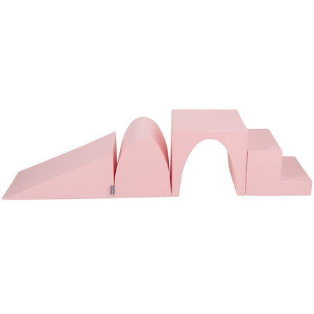 KiddyMoon Spielplatz aus Schaumstoff 4-teiliges Set Zwickel L/Hügel/Tunnel/Stüfchen, pink, Multi-Größe