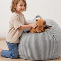 KiddyMoon Kindersitzsack Organizer Polyester mit Reißverschluss Sitzfunktio, hellgrau, Sack
