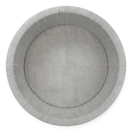 KiddyMoon Bällebad für Kinder aus Schaumstoff, weicher Rippbezug, abnehmbarer Bezug, weiches und sicheres Spielzeug, waschbar, Hellgrau: Ohne Bälle, 90 x 30 cm Ohne Bälle