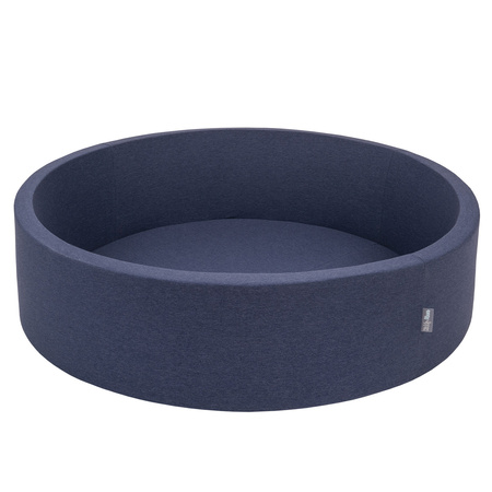 KiddyMoon Rund Bällebad Bällepool ∅ 7Cm Ballgruben Bunten Bällen Für Babys Spielbad Kleinkinder, Hergestellt in der EU, dunkelblau: grau/weiß/transparent/babyblue, 120x30cm/1000 Bälle