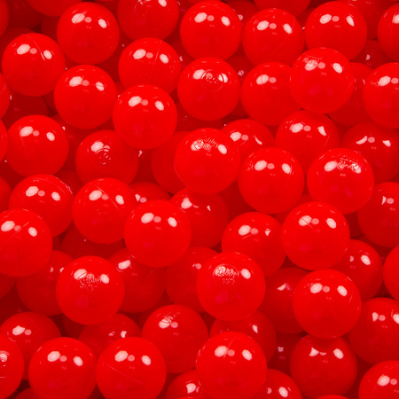 KiddyMoon Kinder Bälle für Bällebad Baby Einfarbige Plastikbälle ∅7cm Made in EU, rot, 300 Bälle/7cm