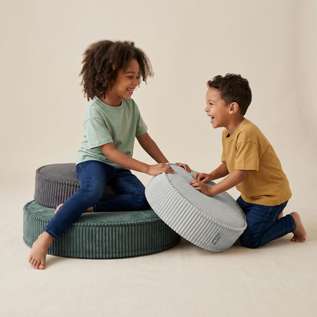 KiddyMoon 3-Teilige Schaumstoff Elements für Kinder Kinderzimmer-Accessoire, ciemnoszary-jasnoszary-zielony