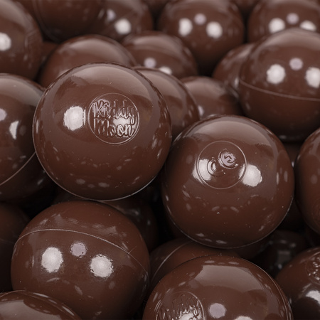 KiddyMoon Kinder Bälle für Bällebad Baby Einfarbige Plastikbälle ∅7cm Made in EU, braun