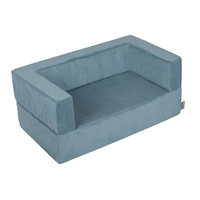 KiddyMoon Kindersofa und Bällen Für Kinder Weiches Schaumstoff-Sofa Leich Modulares Sofa Vielseitig Abnehmbarer Bezug Perfekt für Spiel Lernen und Entspannung, blau, Sofa