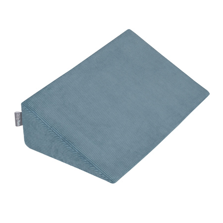 KiddyMoon Kindersofa Modular mit Weichem Zwickel und Bällen Für Kinderzimmer Bequem Vielseitig Gerippter Stoff Abnehmbarer Bezug Perfekt zum Spielen und Entspannen, blau: pastellbeige/pastellblau/weiß/perle, Sofa/Zwickel + 100 Bälle
