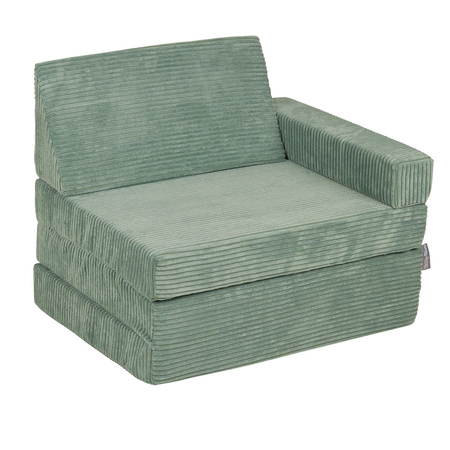 KiddyMoon Kindersessel aus Schaumstoff Sessel für Kinder Kinderzimmer Faltmatratze Relaxsessel Kuschelsessel, grün, Kindersofa