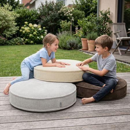 KiddyMoon 3-Teilige Schaumstoff Elements für Kinder Kinderzimmer-Accessoire, hellgrau/beige/braun, Lx3