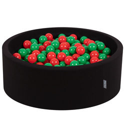 KiddyMoon Bällebad Bällepool mit bunten Bällen ∅ 7Cm  für Babys Kinder Rund, Apfel:grün/rot, 90x30cm/300 Bälle