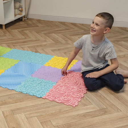 KiddyMoon Sensorik-Puzzlematte für Kinder Therapiematte, Mehrfarbig, 9 Stücke