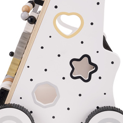 KiddyMoon Lauflernwagen aus Holz für Kinder Lauflernhilfe Spaß Babys, Laufen Lernen, Multifunktion Holzspielzeug für Kleinekinder Montessori-Spielzeug, , schwarz-weiß, Standard