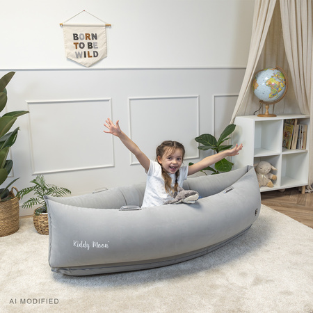 KiddyMoon Peapod Sensorischer Stuhl für Kinder Aufblasbarer Entlastungstherapie, grau, L