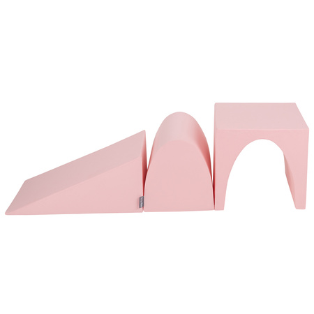KiddyMoon Spielplatz aus Schaumstoff 3-teiliges Set Zwickel L/Hügel/Tunnel, pink, Multi-Größe