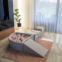 KiddyMoon Rund Bällebad Bällepool ∅ 7Cm Ballgruben Bunten Bällen Für Babys Spielbad Kleinkinder, Hergestellt in der EU, pink:pastellbeige/puderrosa/perle, 120x30cm/300 Bälle