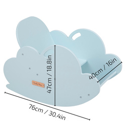 KiddyMoon Bogenwippe für Kinder Wölkchen Holzwippe Wippe Montessori AR-002, Blau