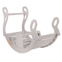 KiddyMoon Rocker Bogen Wippe aus Holz für Kinder, Kletterbogen Holz Wippe Babys Wippe, Holzbogen, Holzspielzeug Montessori Spielzeug, Modell WR-001, Grau, 90,6x39x69 cm