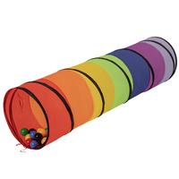 Spieltunnel Für Kinder Pop Up Krabbeltunnel Mit Bällen Drinnen Und Draußen, mehrfarbig:schwarz/gelb/blau/rot/grün, 100 Bälle