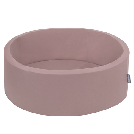 KiddyMoon Bällebad Bällepool mit bunten Bällen ∅ 7Cm  für Babys Kinder Rund, erikafarben: puderrosa/perle/violett/dunkelpink, 90x30cm/300 Bälle