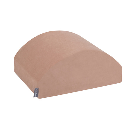 KiddyMoon Spielplatz Velvet Aus Schaumstoff Mit Samt Rund Bällebad Ballgruben Für Babys Spielbad Hindernisläufen, Hergestellt In Der EU, wüstenrosa: pastellbeige/grüngrau/pastellgelb/weiß, Bällebad (300 Bälle) + Version 5
