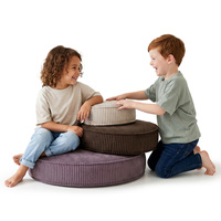 KiddyMoon 3-Teilige Schaumstoff Elements für Kinder Kinderzimmer-Accessoire, beżowy-brązowy-fioletowy