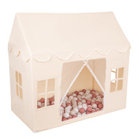 KiddyMoon Spielhaus Kinderzelt Für Kinder Kinderhaus Faltbares Design Kinder Spielzelt Indoor Kreativität Kuschelecke Kinderzelt Perfekt Für Drinnen Und Draußen Kinderzimmer, Naturfarbe:pastellbeige/lachsfarbe/weiß, 400 Bälle