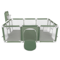 Laufstall Baby Großer Spielplatz mit Bällen Laufgitter für Kinder, grün:türkis/blau/gelb/transparent, 400 Bälle