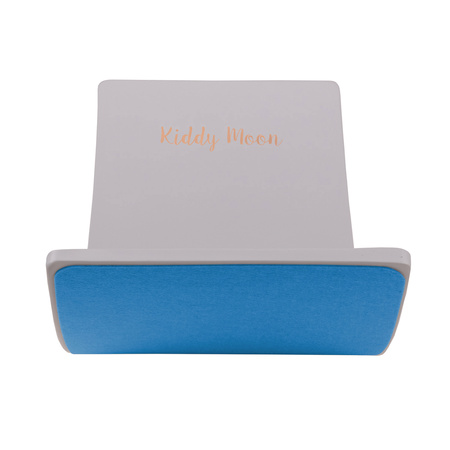 KiddyMoon Balance Board aus Holz für Kinder, Babys Montessori Spielzeug, Gleichgewicht, Balancieren Babys Holzspielzeug, Balancebrett Wackelbrett Gleichgewicht, Grau/Blau Filz, Brett