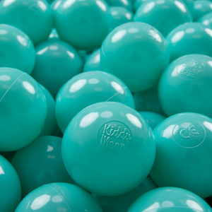 KiddyMoon Kinder Bälle für Bällebad Baby Einfarbige Plastikbälle ∅7cm Made in EU, helltürkis