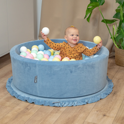 KiddyMoon Spielmatte für Kinder Aus Schaumstoff Montessori Weiche Kindermatte Babymatte Baby Spieldecke Krabbelmatte Schaumstoffmatte Spielzeug Teppich, Hergestellt In EU, eisblau, XL
