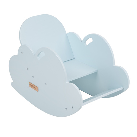KiddyMoon Bogenwippe für Kinder Wölkchen Holzwippe Wippe Montessori AR-002, blau, Wölkchen