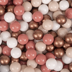 KiddyMoon Bällebad Kinder Schaumstoff Mit Bälle Für Baby ab 1 Jahr, violett: pastellbeige/weiß/kupferrrot/lachsfarben, 90x30cm/100 Bälle