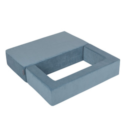 KiddyMoon Kindersofa und Bällen Für Kinder Weiches Schaumstoff-Sofa Leich Modulares Sofa Vielseitig Abnehmbarer Bezug Perfekt für Spiel Lernen und Entspannung, blau: pastellbeige/pastellblau/pastellgelb/minze, Sofa + 100 Bälle