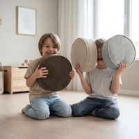 KiddyMoon 3-Teilige Schaumstoff Elements für Kinder Kinderzimmer-Accessoire, hellgrau/beige/braun, Sx3