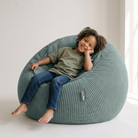 KiddyMoon Sitzsack für Kinder 2-in-1 Spielzeug Aufbewahrung 80x80x50cm, Grün
