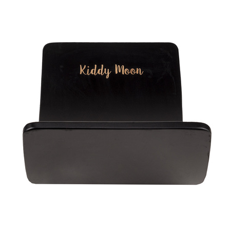 KiddyMoon Balance Board aus Holz für Kinder, Babys Montessori Spielzeug, Gleichgewicht, Balancieren Babys Holzspielzeug, Balancebrett Wackelbrett Gleichgewicht, Schwarz, 83x29,5x1,4 cm