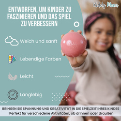 KiddyMoon Kinder Bälle für Bällebad Baby Spielbälle Plastikbälle ∅7cm Made in EU, puderrosa/babyblau, 200 Bälle/7cm