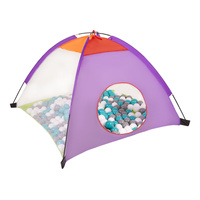 3in1 Spielzelt mit Tunnel Spielplatz PopUp Bällebad mit Bälle Für Kinder, Mehrfarbig:grau/weiß/türkis, 900 Bälle