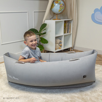 KiddyMoon Peapod Sensorischer Stuhl für Kinder Aufblasbarer Entlastungstherapie, grau, M