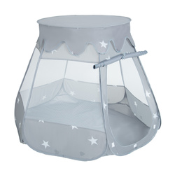 Baby Spielzelt Mit Plastikbällen Für Kinder Leicht Und Kompakt Ideal Für Drinnen Und Draußen Fördert Sensorische Integration Schneller Aufbau, grau:puderrosa/perle/transparent, 100 Stück