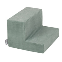 KiddyMoon Spielplatz Aus Schaumstoff Für Kinder mit Bälle Waschbare Bezug, grün: dunkeltürkis/pastellbeige/kupferrot, Bällebad (100 Bälle) + Stüfchen