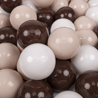 KiddyMoon Kinder Bälle für Bällebad Baby Spielbälle Plastikbälle ∅7cm Made in EU, pastellbeige/braun/weiß, 300 Bälle/7cm